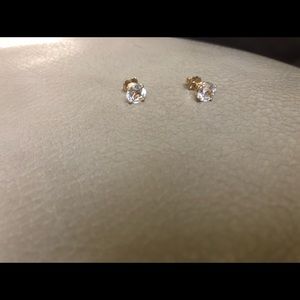 White sapphire stud earrings